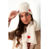 Wintersjaal met hart detail - blauw