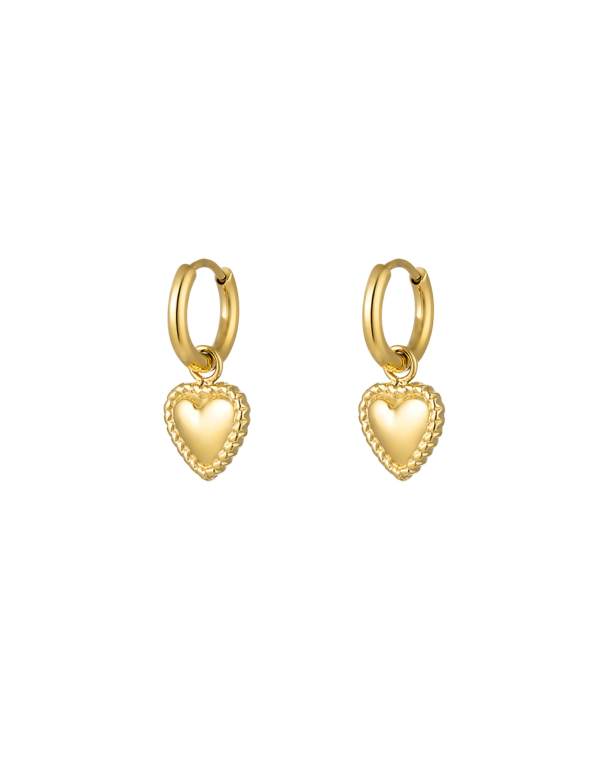 Oorbellen hartjes - goud - stainless steel