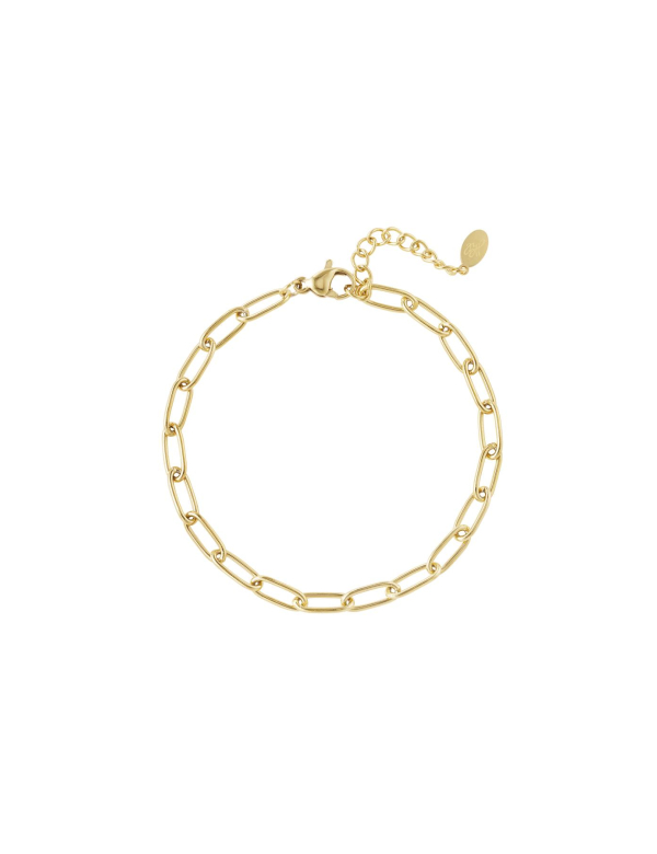 Schakelarmband basic - goud - stainless steel