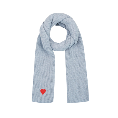 Wintersjaal met hart detail - blauw