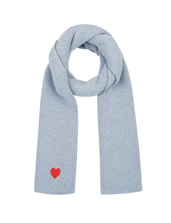Wintersjaal met hart detail - blauw