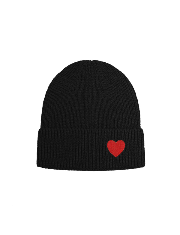 Muts met hart detail - zwart
