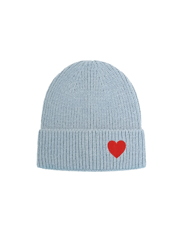 Muts met hart detail - blauw